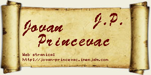 Jovan Prinčevac vizit kartica